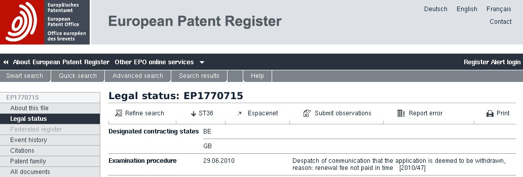 Click image for larger version
Name: EP1770715_Legal_Status.jpg
Views: 1
Size: 66.4 KB
ID: 455344